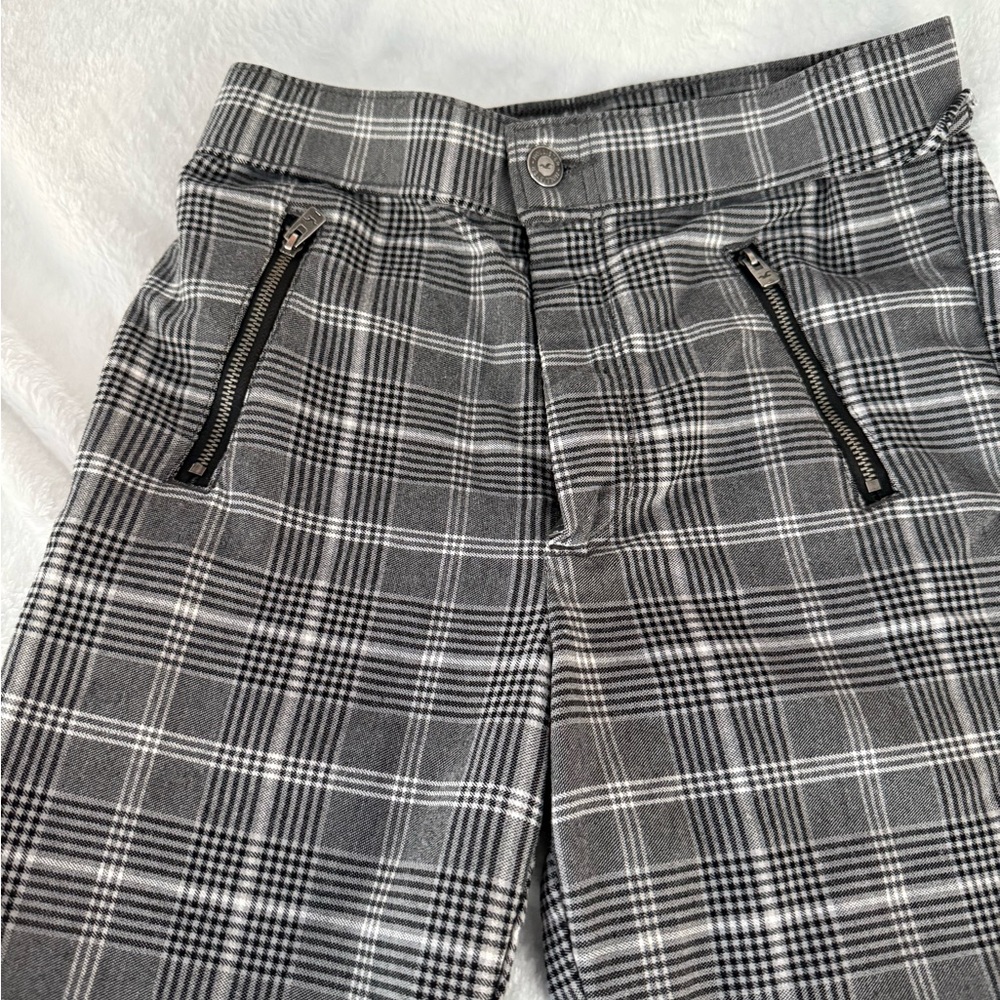 HOLLISTER Ultra High Rise Black Grey White Plaid Stretch Skinny Pants S - Picture 2 of 7